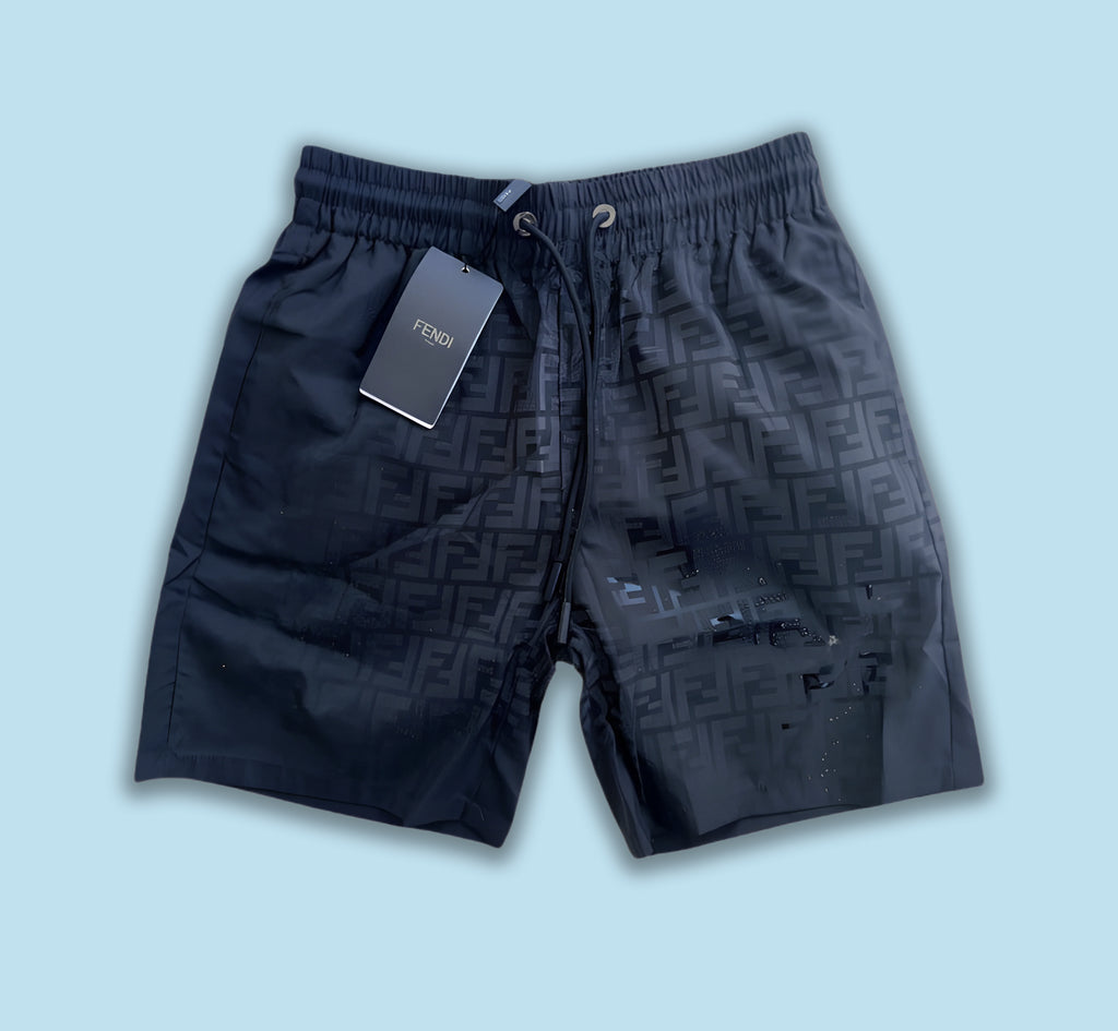 Short avec Motif "F" Noir - Réactif a l'eau