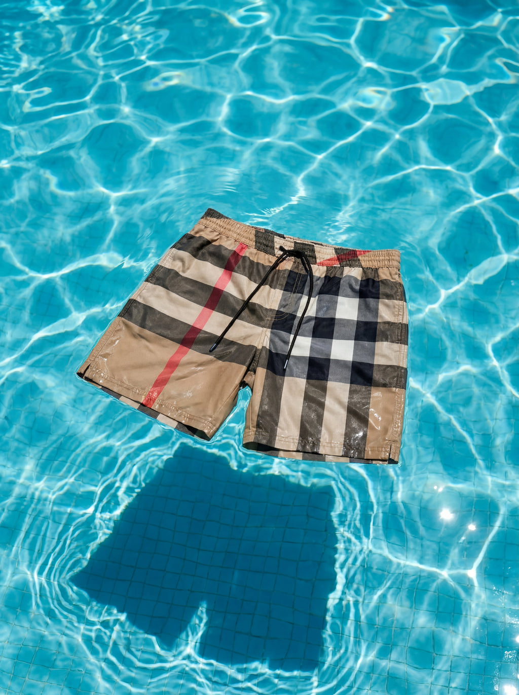 Short avec Motif Beige