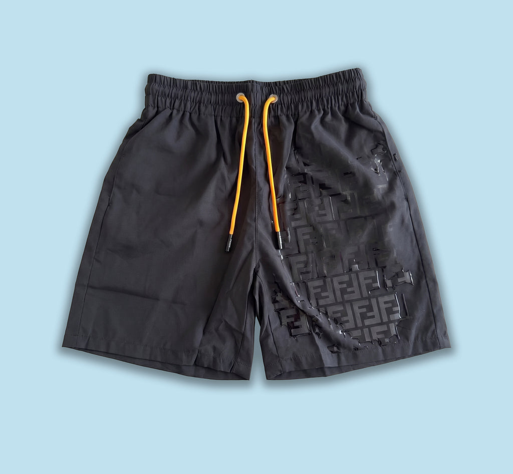 Short avec Motif "F" Noir - Réactif a l'eau