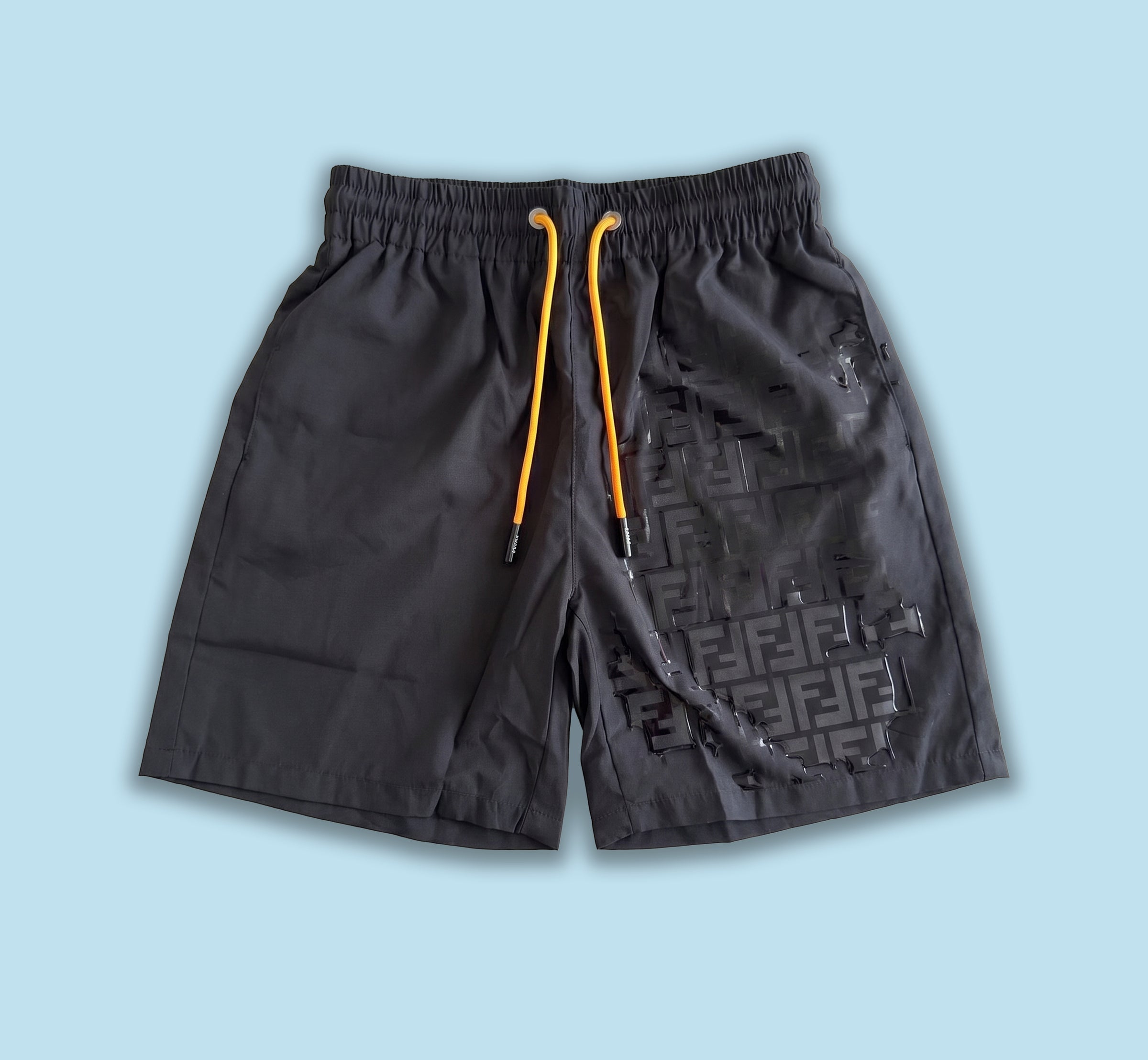 Short avec Motif "F" Noir - Réactif a l'eau