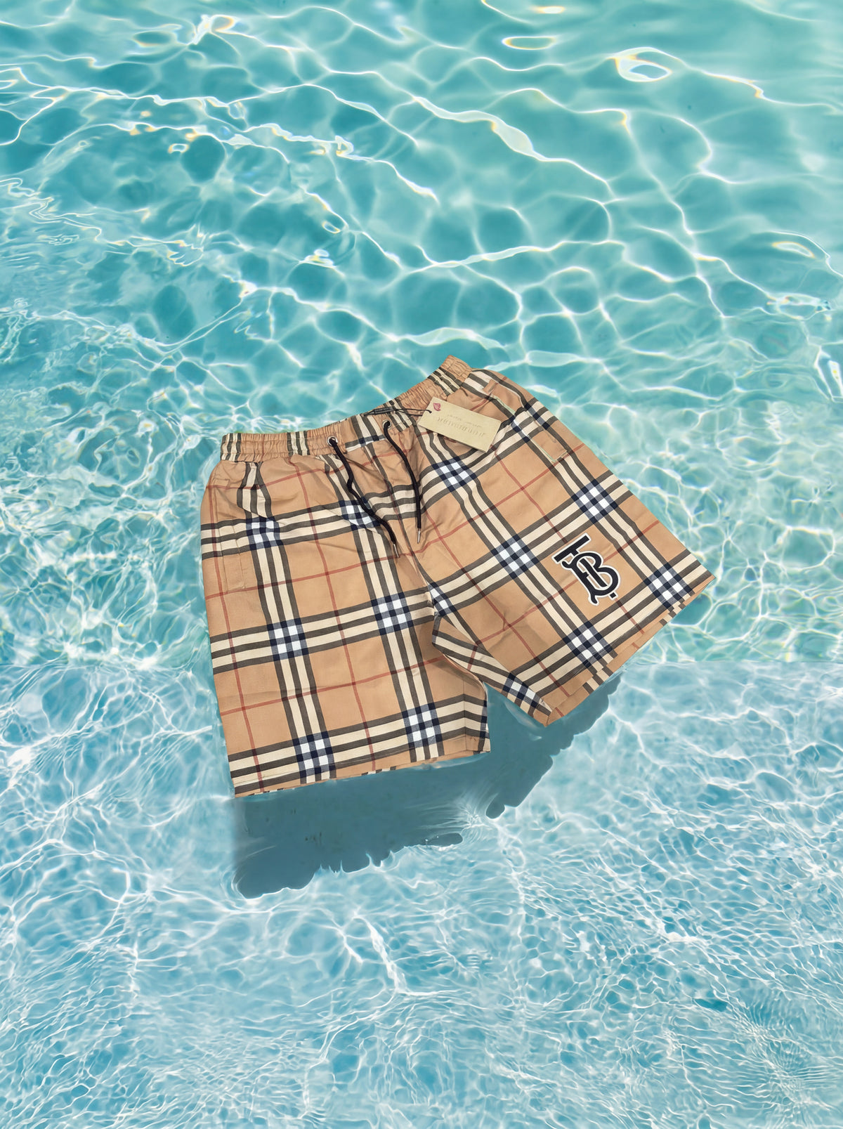 Short avec Motif Beige